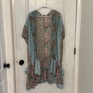 Umgee Multicolor Patterned Sheer Kimono Cardigan